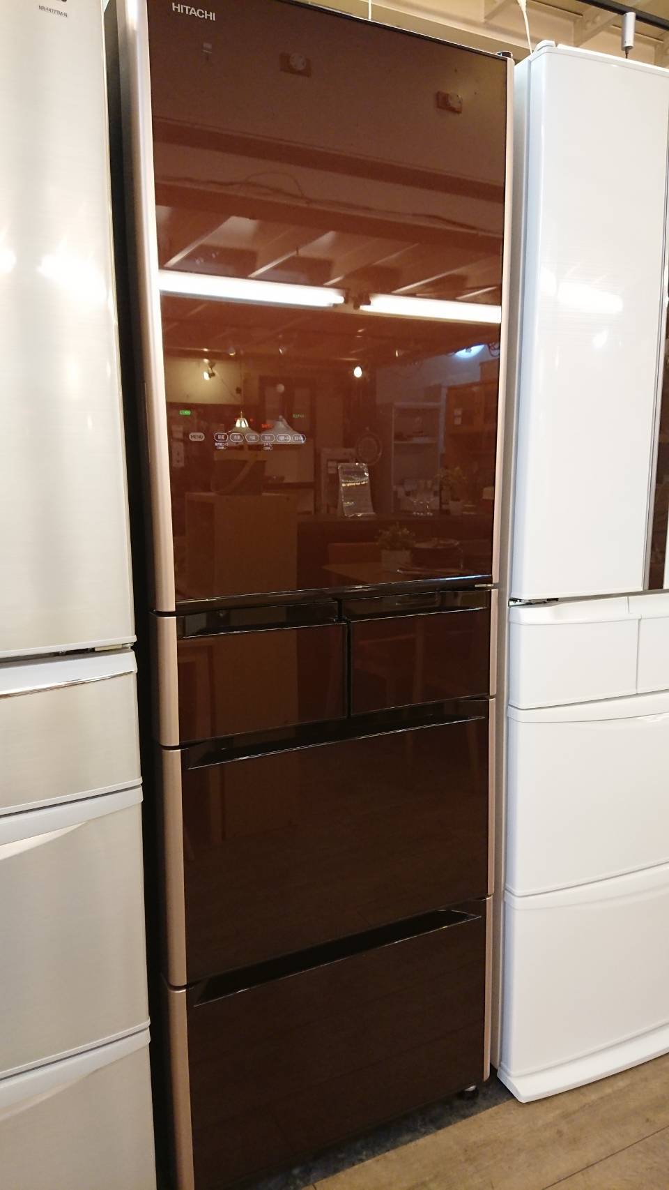 5ドア 冷蔵庫 日立 R-K40RJ 2021年製 401L (n6043) - 冷蔵庫
