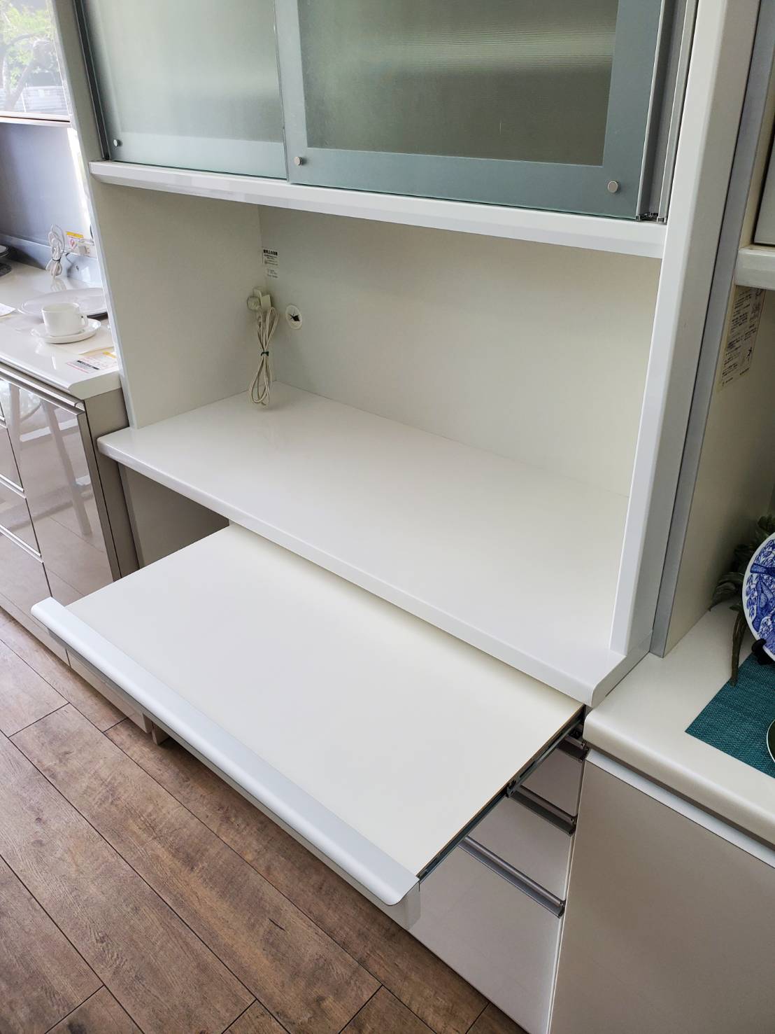松田家具 幅 117cm ミーテ キッチンボード レンジボード 食器棚 