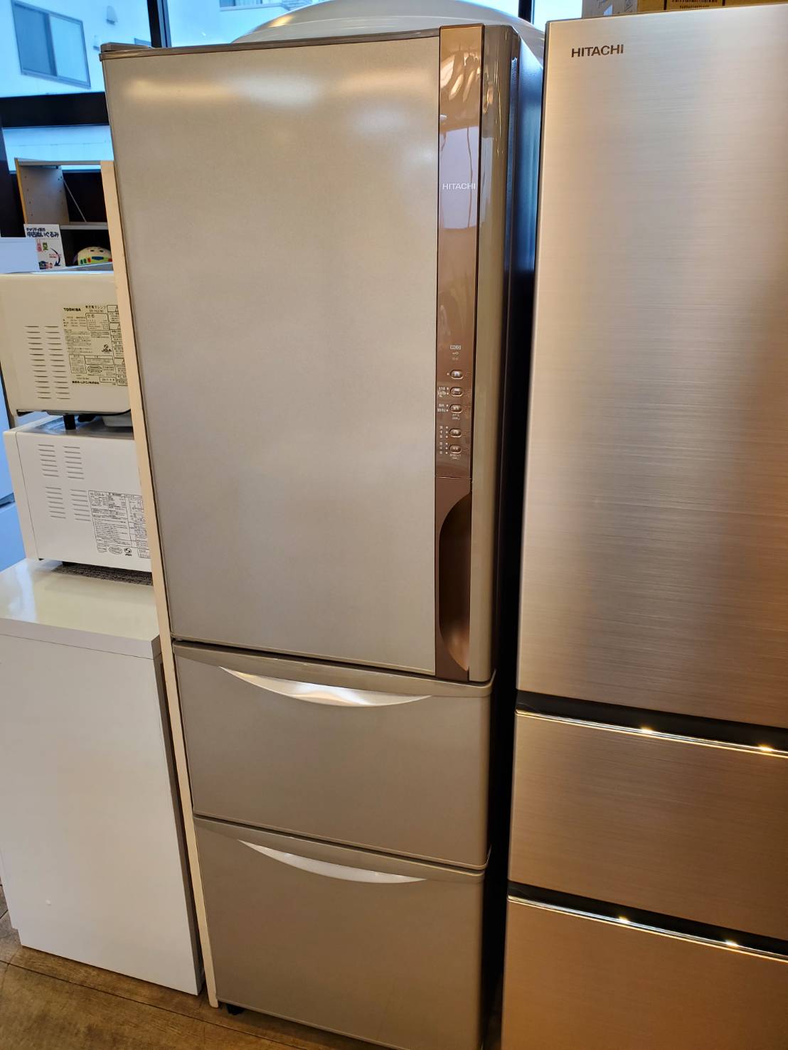 ☆HITACHI 日立 315L 3ドア冷蔵庫 2019年製 左開き ライトブラウン