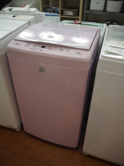 中古品】AQUA/アクア 7.0kg洗濯機 AQW-GS7E6（KP） 2019年製 ピンク 