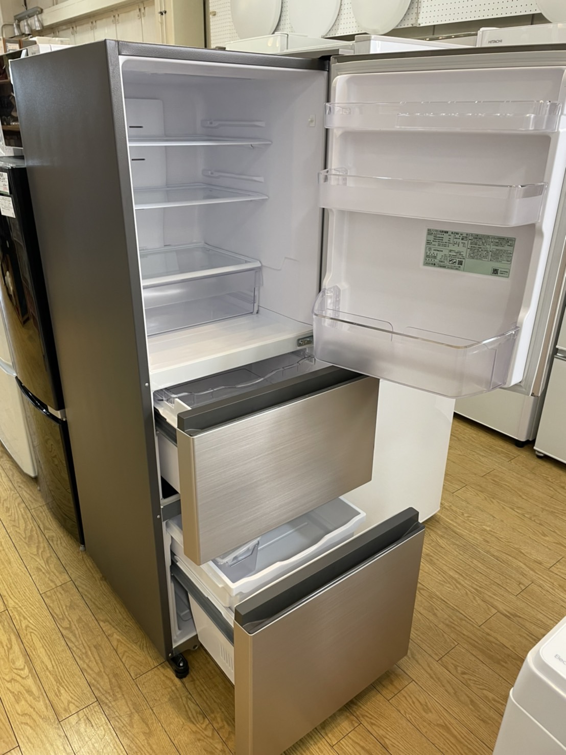 超美品 日立 HITACHI 冷蔵庫 2021年 ノンフロン 3ドア 自動製氷 - 冷蔵庫