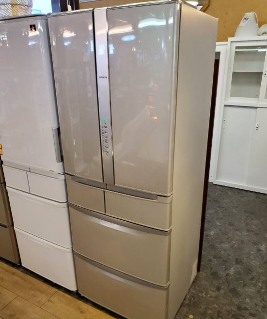 2019年製 日立 冷蔵庫 475L 6ドア 大容量 観音開き 強化ガラスドア 