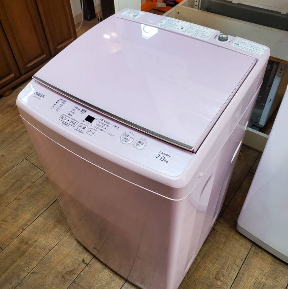 ☆AQUA アクア 7.0㎏洗濯機 ピンクカラー 2021年製 洗浄力抜群 大容量