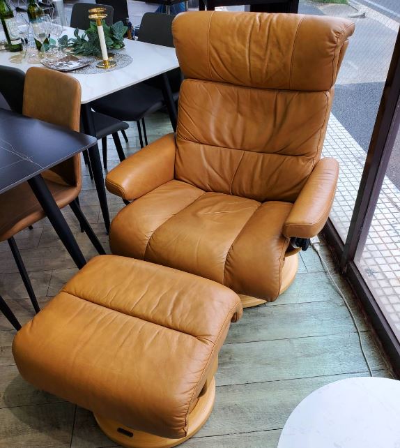 ☆EKORNES エコーネス Stressless ストレスレスチェア オットマン付き 本革 キャメル パーソナルチェア 買取しました☆ |  愛知と岐阜のリサイクルショップ 再良市場