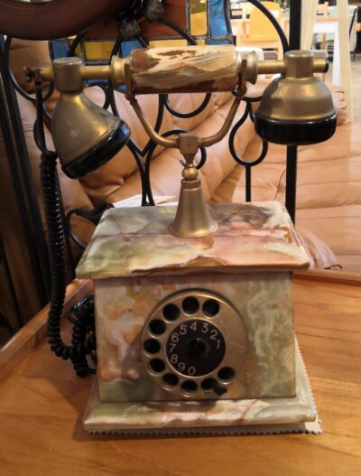 オブジェ アンティーク 西洋風 ITALY 天然石 電話機 電話 vintage FATAP マーブルフォン  1