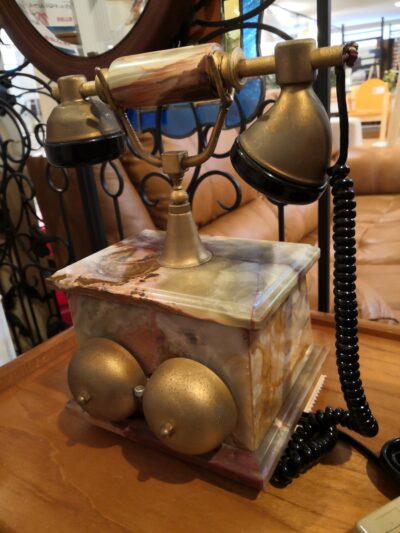 オブジェ アンティーク 西洋風 ITALY 天然石 電話機 電話 vintage FATAP マーブルフォン 5