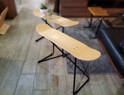 SkateboardFurniture　スケートボードファニチャー　スケートボード　スツール　チェア　椅子　サイドテーブル　ラック　ナチュラル　木製　ベンチ　西海岸　ブルックリン　カフェ風　インダストリアル　男前　メンズライク　Ollie　オーリー　リサイクルショップ　再良市場　天白　名東　昭和　千種　瑞穂　緑　日進　豊明　東郷　おススメ　オススメ お洒落　オシャレ　中古　美品