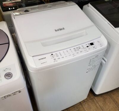 HITACHI　日立　8.0㎏　8㎏　洗濯機　全自動洗濯機　大型　大容量　BEAT WASH　ビートウォッシュ　BW-V80H　ナイアガラビート洗浄　縦型　タテ型　シワ低減洗濯　おしゃれ着　デリケートコース　ほぐし脱水　上開き　自動おそうじ　リサイクルショップ　再良市場　天白　名東　昭和　千種　瑞穂　緑　日進　豊明　東郷　おススメ　オススメ お洒落　オシャレ　中古