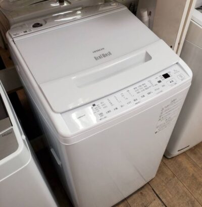 HITACHI　日立　BEATWASH　ビートウォッシュ　7.0㎏　7㎏　洗濯機　全自動洗濯機　2022年製　BW-V70HE2　大容量　タテ型　縦型　ホワイト　黄ばみ除去　黄ばみ予防　槽洗浄　自動おそうじ　静音　コンパクト　省エネ　部屋干しコース　インバーター　ナイアガラビート洗浄　リサイクルショップ　再良市場　天白　名東　昭和　千種　瑞穂　緑　日進　豊明　東郷　おススメ　オススメ お洒落　オシャレ　中古　美品